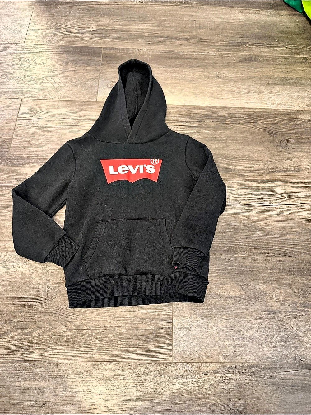 Levi's Batwing Graphic Fleece Pullover Hoodie Boys Large Black & Red